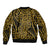 New Zealand Bomber Jacket Maori Pattern Gold LT6 - Polynesian Pride