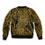 New Zealand Sleeve Zip Bomber Jacket Maori Pattern Gold LT6 - Polynesian Pride