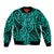 New Zealand Bomber Jacket Maori Pattern Turquoise LT6 Unisex Green - Polynesian Pride