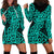 New Zealand Hoodie Dress Maori Pattern Turquoise LT6 - Polynesian Pride