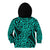 New Zealand Kid Hoodie Maori Pattern Turquoise LT6 - Polynesian Pride