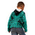 New Zealand Kid Hoodie Maori Pattern Turquoise LT6 - Polynesian Pride