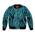 New Zealand Bomber Jacket Maori Pattern Light Blue LT6 Unisex Blue - Polynesian Pride