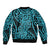 New Zealand Bomber Jacket Maori Pattern Light Blue LT6 - Polynesian Pride