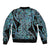 New Zealand Sleeve Zip Bomber Jacket Maori Pattern Papua Shell LT6 - Polynesian Pride