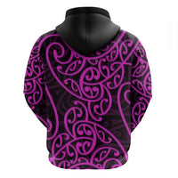 New Zealand Hoodie Maori Pattern Purple LT6 - Polynesian Pride