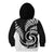 New Zealand Kid Hoodie Maori With Silver Fern White LT6 - Polynesian Pride