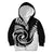 New Zealand Kid Hoodie Maori With Silver Fern White LT6 Zip Hoodie White - Polynesian Pride