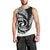 New Zealand Men Tank Top Maori With Silver Fern White LT6 - Polynesian Pride