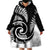 New Zealand Wearable Blanket Hoodie Maori With Silver Fern White LT6 - Polynesian Pride