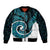 New Zealand Bomber Jacket Maori With Silver Fern Papua Shell Green Ver.1 LT6 Unisex Green - Polynesian Pride