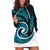 New Zealand Hoodie Dress Maori With Silver Fern Papua Shell Green Ver.1 LT6 Green - Polynesian Pride