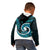 New Zealand Kid Hoodie Maori With Silver Fern Papua Shell Green Ver.1 LT6 - Polynesian Pride