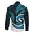 New Zealand Long Sleeve Button Shirt Maori With Silver Fern Papua Shell Green Ver.1 LT6 - Polynesian Pride