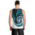 New Zealand Men Tank Top Maori With Silver Fern Papua Shell Green Ver.1 LT6 - Polynesian Pride