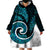 New Zealand Wearable Blanket Hoodie Maori With Silver Fern Papua Shell Green Ver.1 LT6 - Polynesian Pride