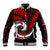 New Zealand Baseball Jacket Maori With Silver Fern Red LT6 Unisex Red - Polynesian Pride