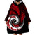 New Zealand Wearable Blanket Hoodie Maori With Silver Fern Red LT6 - Polynesian Pride