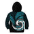 New Zealand Kid Hoodie Maori With Silver Fern Papua Shell Green Ver.2 LT6 - Polynesian Pride