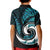 New Zealand Kid Polo Shirt Maori With Silver Fern Papua Shell Green Ver.2 LT6 - Polynesian Pride