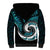 New Zealand Sherpa Hoodie Maori With Silver Fern Papua Shell Green Ver.2 LT6 - Polynesian Pride