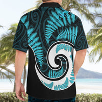 New Zealand Hawaiian Shirt Maori With Silver Fern Light Blue LT6 - Polynesian Pride