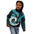 New Zealand Kid Hoodie Maori With Silver Fern Light Blue LT6 - Polynesian Pride