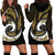 New Zealand Hoodie Dress Maori With Silver Fern Gold LT6 - Polynesian Pride