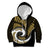 New Zealand Kid Hoodie Maori With Silver Fern Gold LT6 Hoodie Gold - Polynesian Pride