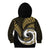 New Zealand Kid Hoodie Maori With Silver Fern Gold LT6 - Polynesian Pride