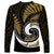 New Zealand Long Sleeve Shirt Maori With Silver Fern Gold LT6 - Polynesian Pride