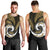 New Zealand Men Tank Top Maori With Silver Fern Gold LT6 - Polynesian Pride