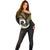 New Zealand Off Shoulder Sweater Maori With Silver Fern Gold LT6 - Polynesian Pride