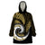 New Zealand Wearable Blanket Hoodie Maori With Silver Fern Gold LT6 One Size Gold - Polynesian Pride
