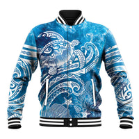 World Ocean Day Polynesian Pattern Baseball Jacket Crystal Waves LT7 Unisex Blue - Polynesian Pride