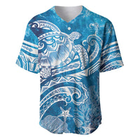 World Ocean Day Polynesian Pattern Baseball Jersey Crystal Waves