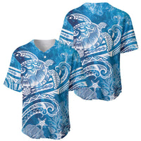 World Ocean Day Polynesian Pattern Baseball Jersey Crystal Waves