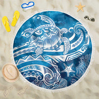 World Ocean Day Polynesian Pattern Beach Blanket Crystal Waves LT7 One Size 150cm Blue - Polynesian Pride