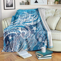 World Ocean Day Polynesian Pattern Blanket Crystal Waves LT7 Blue - Polynesian Pride
