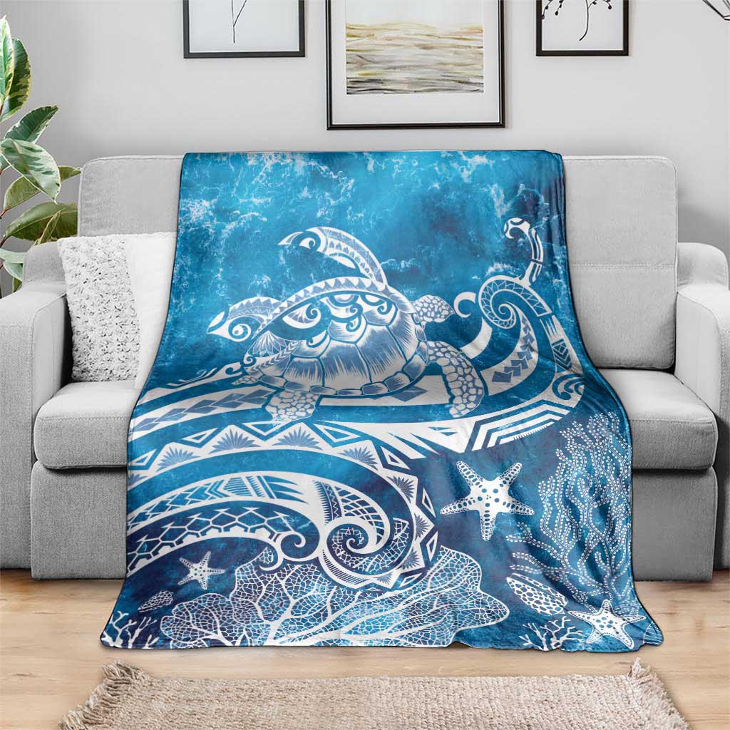World Ocean Day Polynesian Pattern Blanket Crystal Waves LT7 - Polynesian Pride