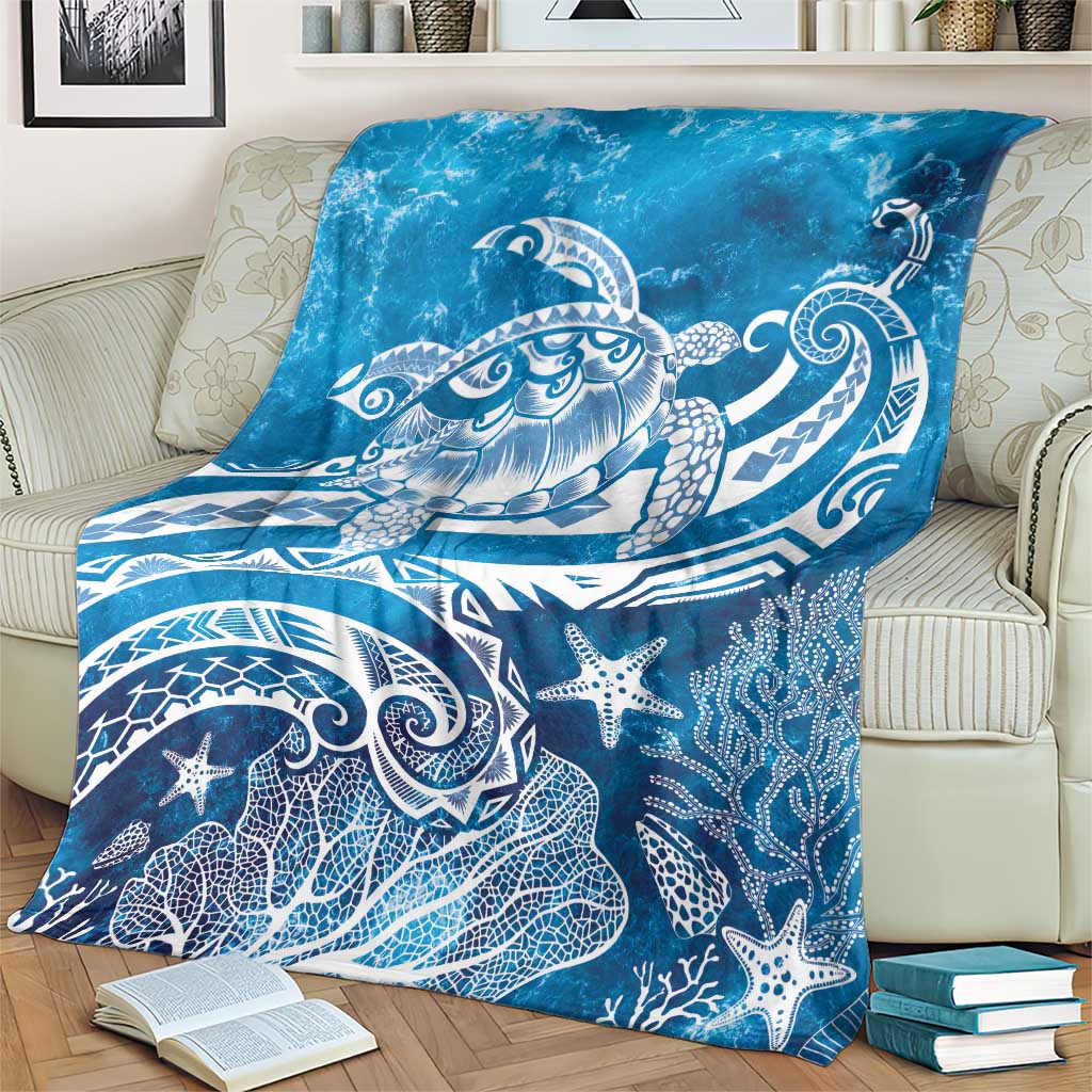World Ocean Day Polynesian Pattern Blanket Crystal Waves LT7 - Polynesian Pride