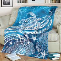 World Ocean Day Polynesian Pattern Blanket Crystal Waves LT7 - Polynesian Pride