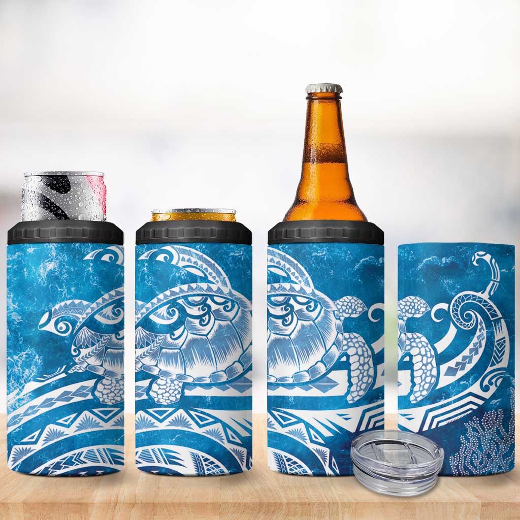 World Ocean Day Polynesian Pattern 4 in 1 Can Cooler Tumbler Crystal Waves LT7 - Polynesian Pride