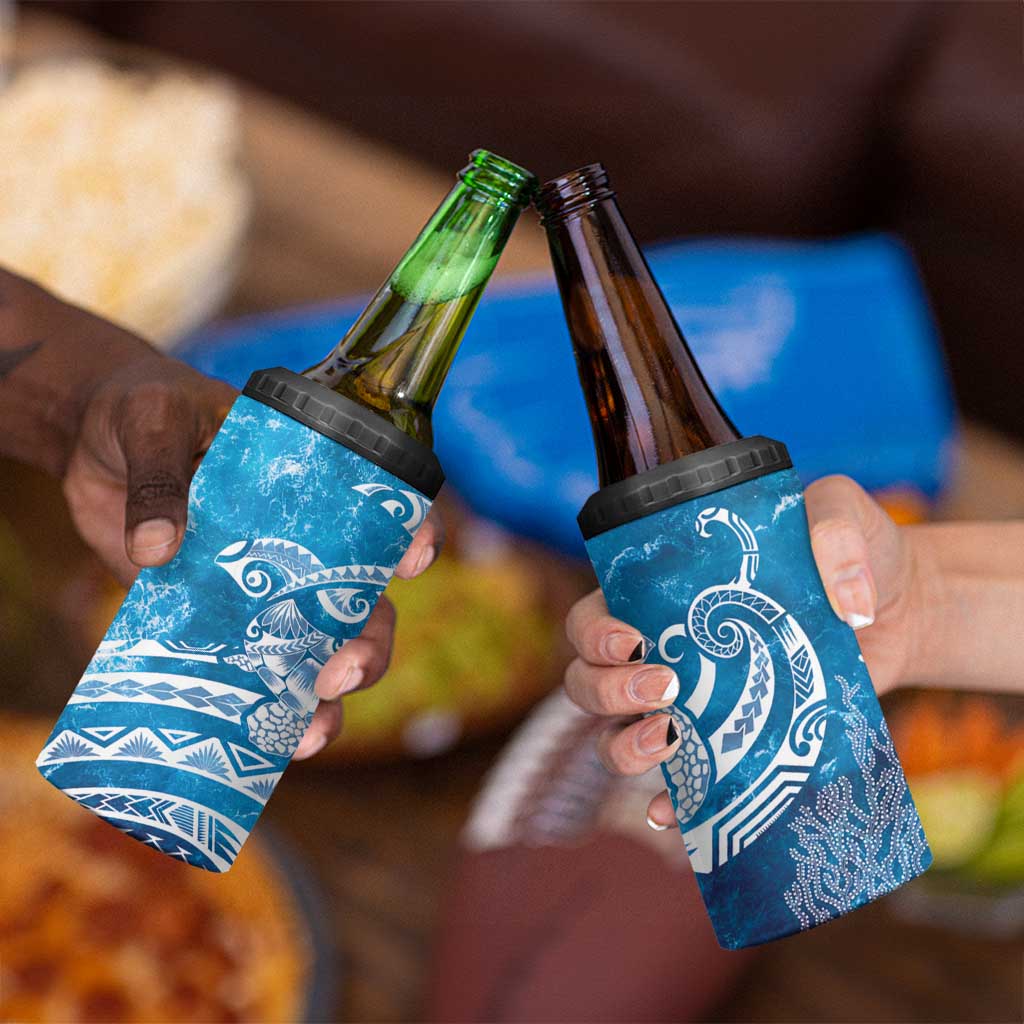 World Ocean Day Polynesian Pattern 4 in 1 Can Cooler Tumbler Crystal Waves LT7 - Polynesian Pride