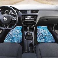 World Ocean Day Polynesian Pattern Car Mats Crystal Waves LT7 Set 2pcs - Front Blue - Polynesian Pride
