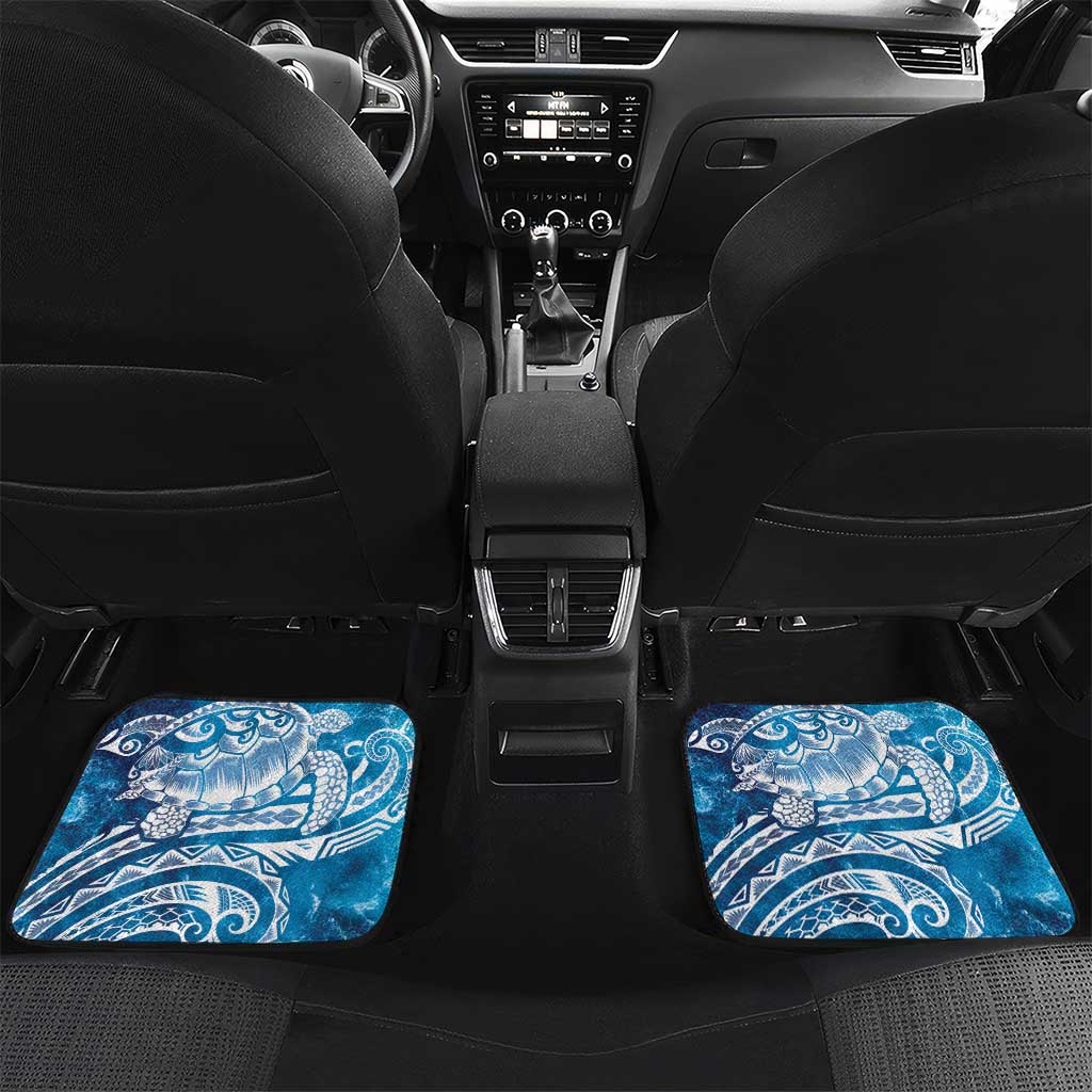 World Ocean Day Polynesian Pattern Car Mats Crystal Waves LT7 Set 2pcs - Back Blue - Polynesian Pride