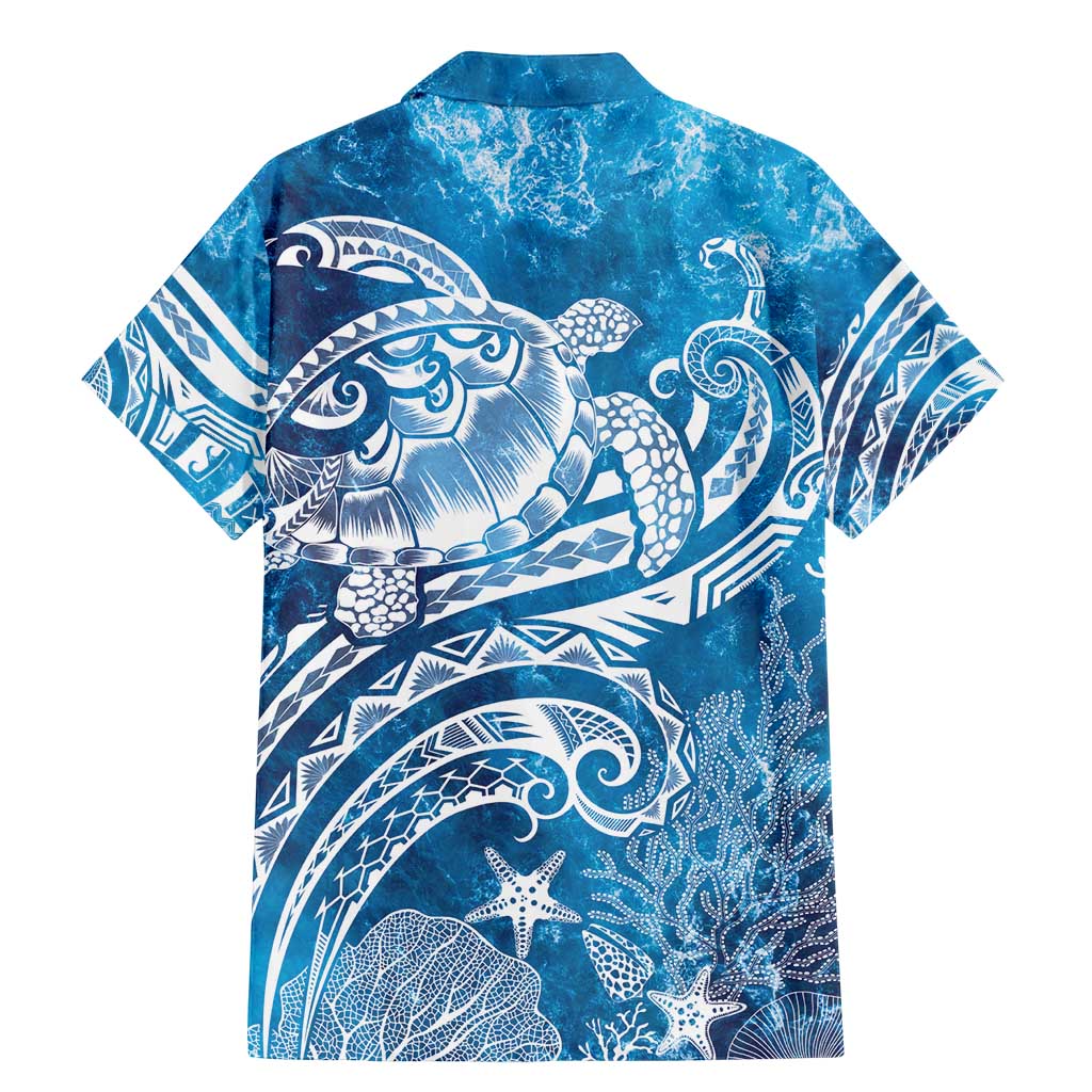 World Ocean Day Polynesian Pattern Family Matching Mermaid Dress and Hawaiian Shirt Crystal Waves