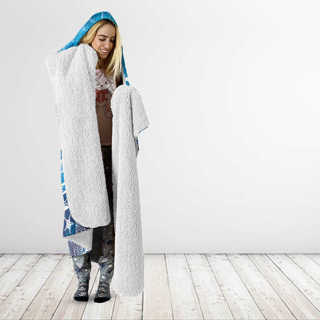 World Ocean Day Polynesian Pattern Hooded Blanket Crystal Waves LT7 - Polynesian Pride
