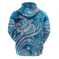 World Ocean Day Polynesian Pattern Hoodie Crystal Waves