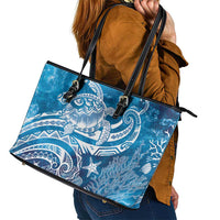 World Ocean Day Polynesian Pattern Leather Tote Bag Crystal Waves LT7 - Polynesian Pride